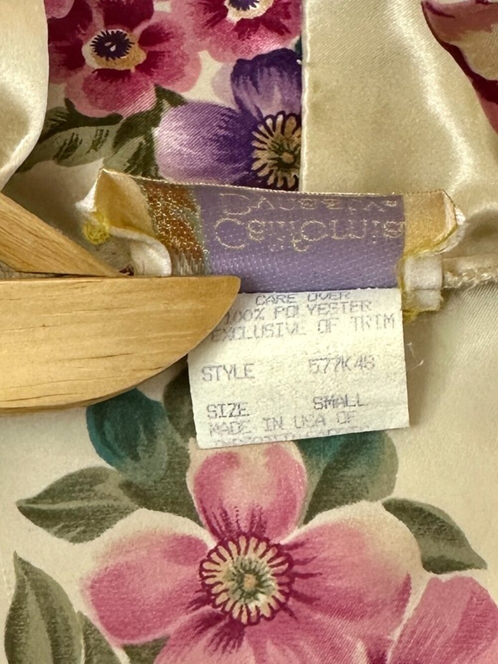 VTG California Dynasty Floral Lace Belted Robe, Small Made USA Coquette Cottage - Picture 5 of 7